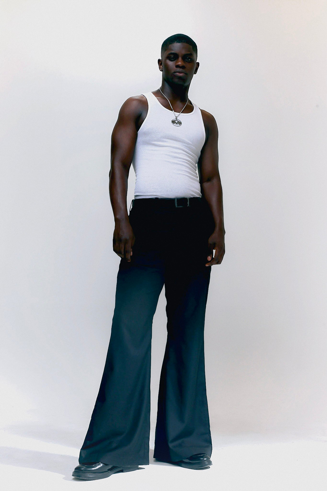 Black Bell Bottom Pants Mens Black Flared Trousers Men's Black