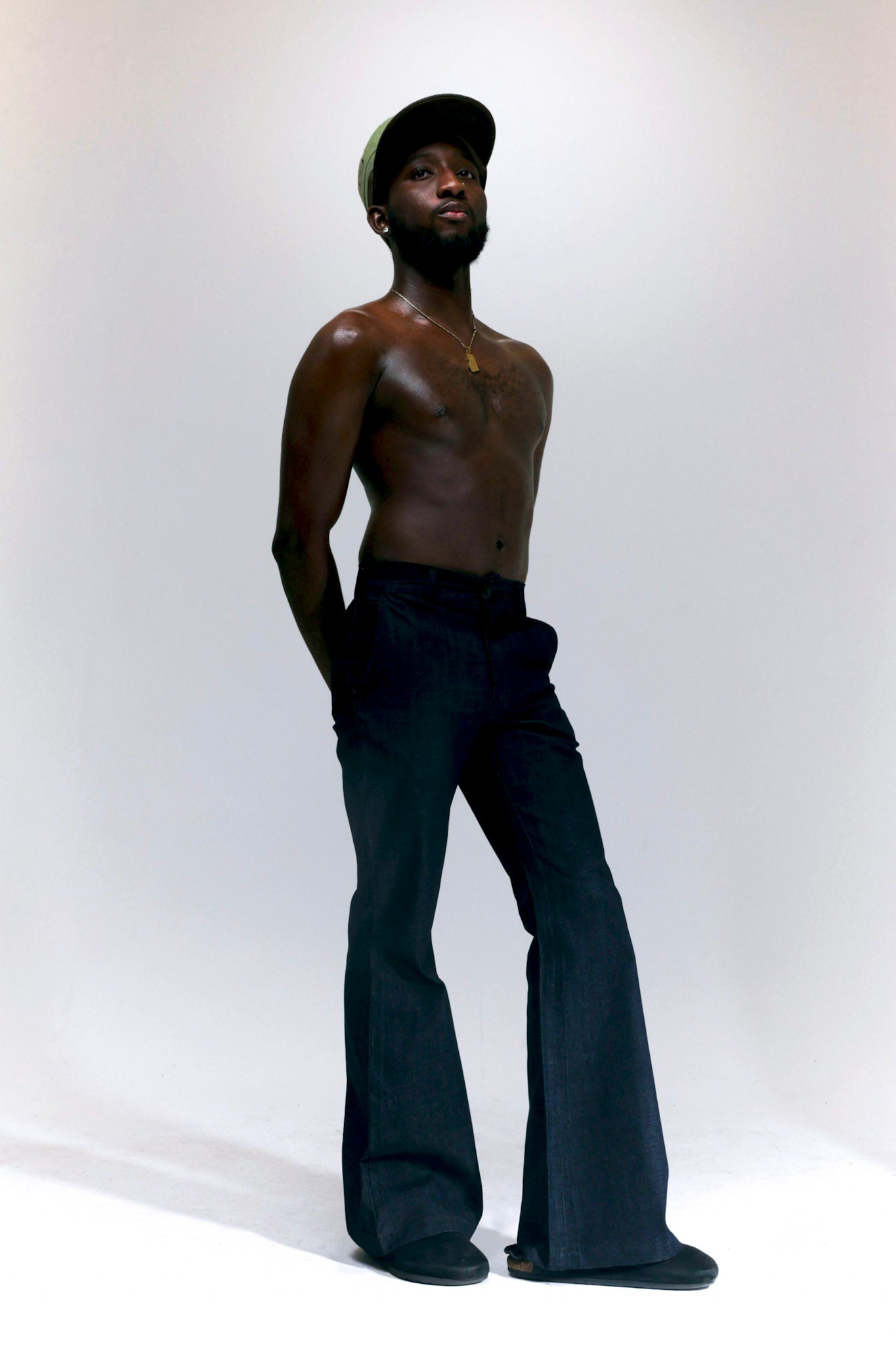 Men's Dark Gray Denim Flare Pants – Minimalist Bell Bottom Vibes